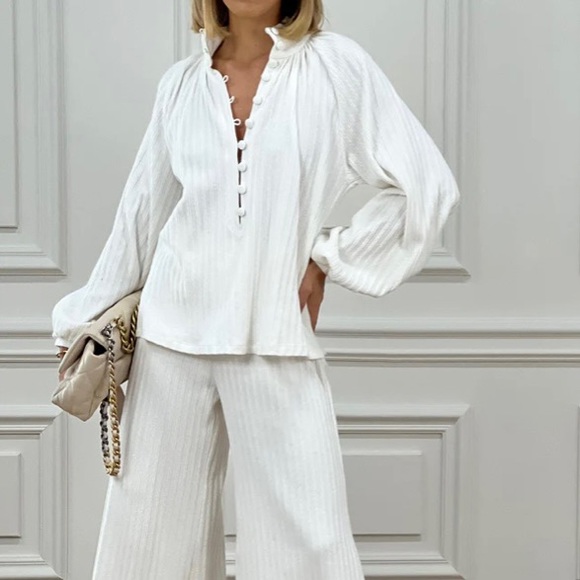 Vita Grace Palma Fine Gauge Sweater in Ivory White - Picture 5 of 15